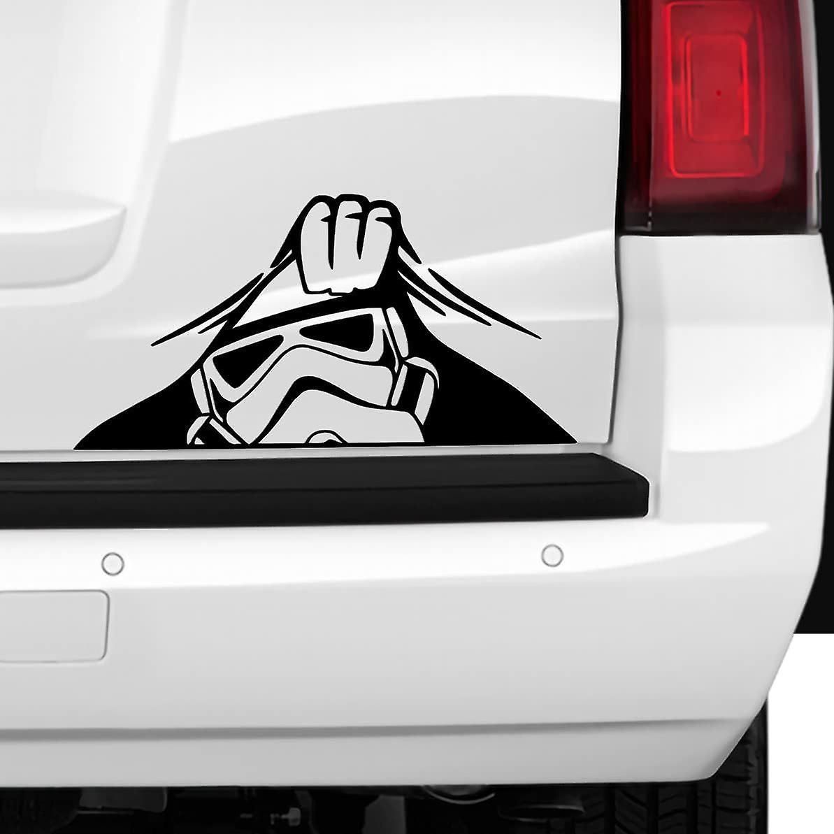 Xymcv 1 X Stormtrooper Peep - Car Glass Window Bumper Vinyl Sticker Bike Van Drift Jdm Camper Van 4x4 (printed Sticker))