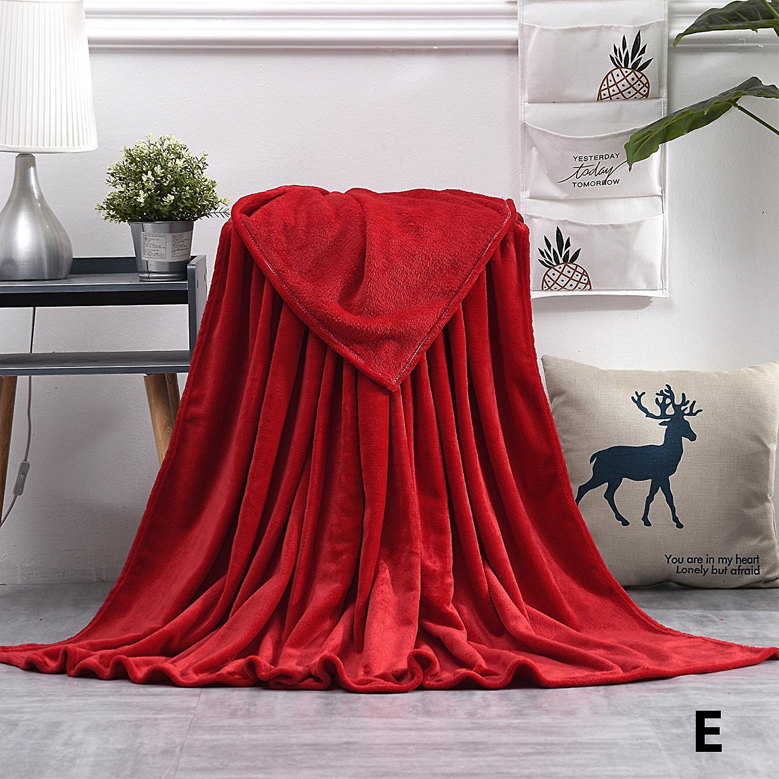 Niutu0 Faux Fur Fleece Blanket Large Sofa Mink Bed Throw Soft Warm Double & King Size Fk Red