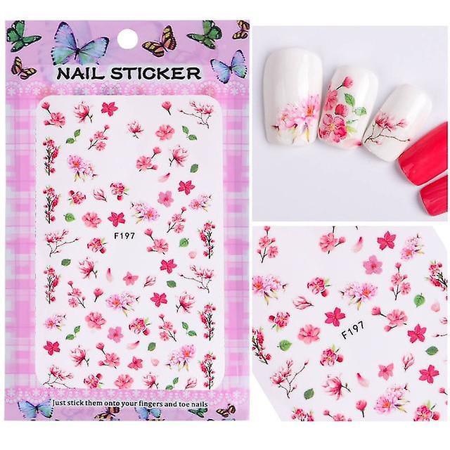 Slowmoose Blooming Flower 3d Art Stickers - Decals Adhesive Manicure Nail Tips Decoration F197