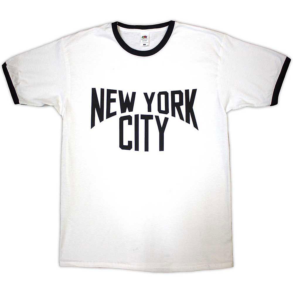 John Lennon New York City Text Logo Ringer T Shirt White M