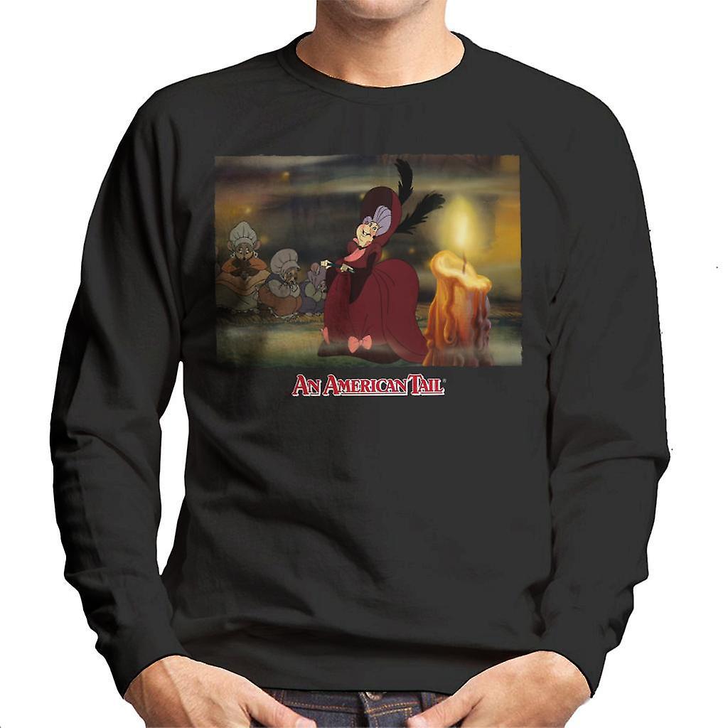 An American Tail Gussie Mausheimer Candle Men's Sweatshirt Black XX-Large