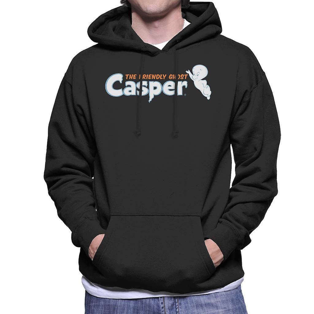 Casper The Friendly Ghost Flying Logo Men's Hooded Sweatshirt Black XX-Large