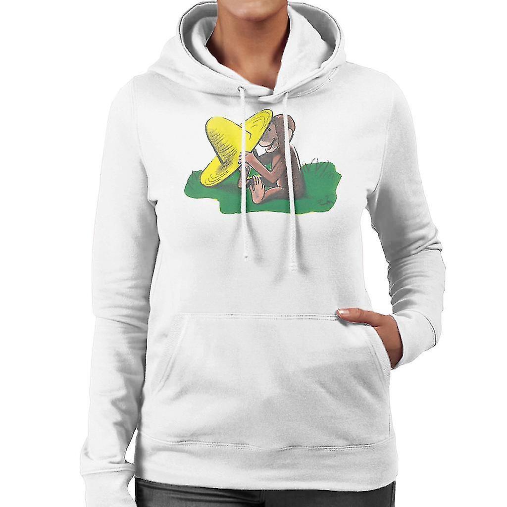 Curious George Yellow Hat Women's Hooded Sweatshirt White XX-Large