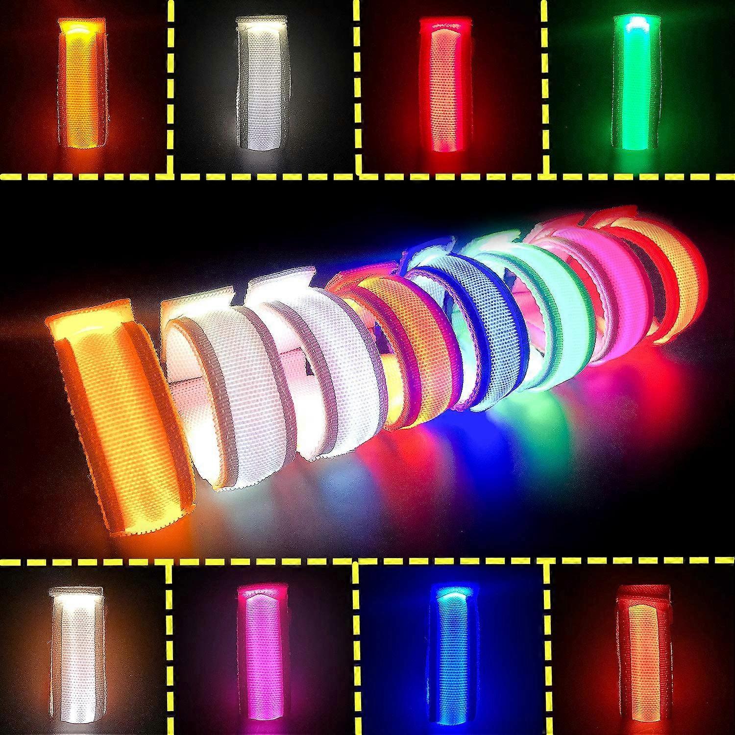 Tinor LED Glow Bracelets Light Up Wristbands Flashing Arm Wrist Bands, Flashing Sports Wristband Pack of 8