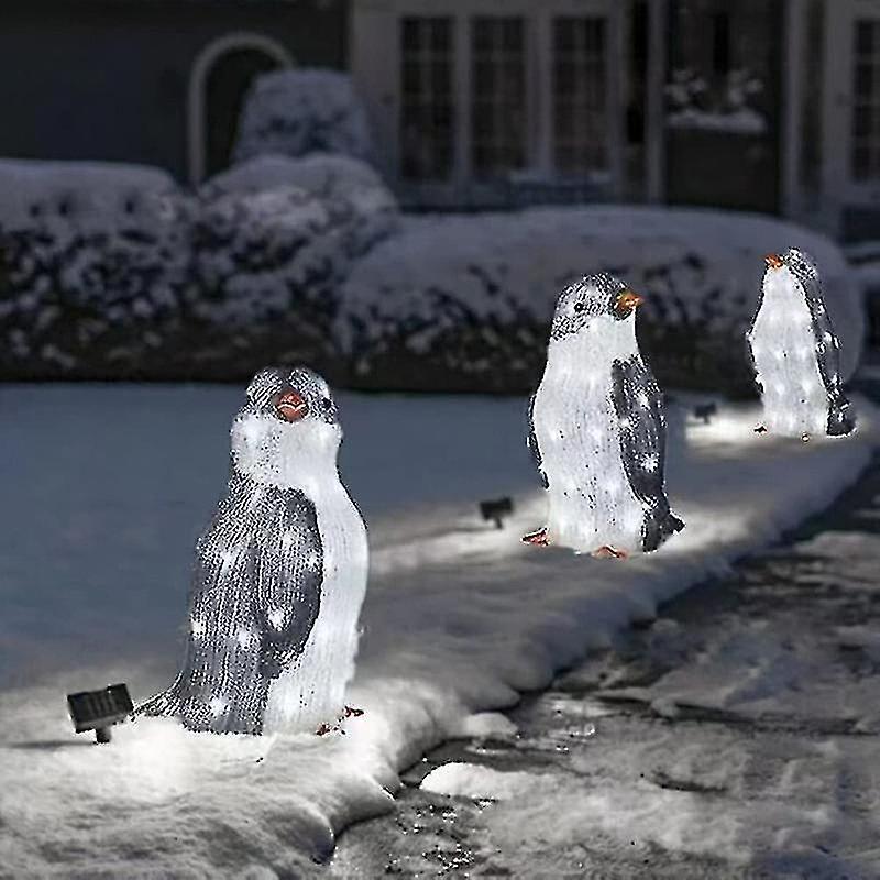 Bosheng 3pc Light-up Penguin Christmas Outdoor Decorations With Led Garden Lights Large