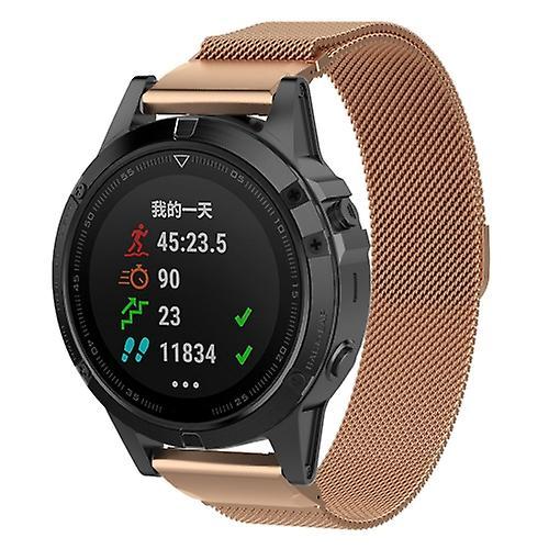 Watch Parts For Garmin Fenix 6s Milanese Watch Band Rose Gold