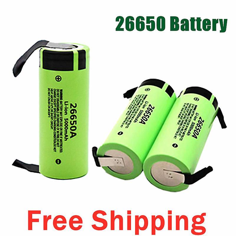 Atuto 26650 Battery 3.7v 50a Lithium Ion Rechargeable Battery Led Flashlight  Diy Battery Cylindrical ++nickel Sheets 4PCS Battery