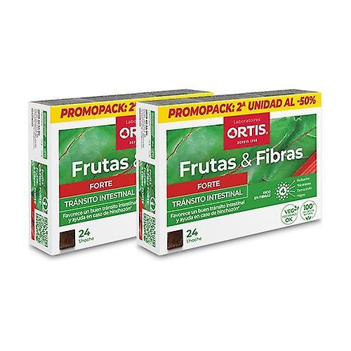 Ortis Duplo pack fruit & fiber forte cubes 2x24 chewable cubes