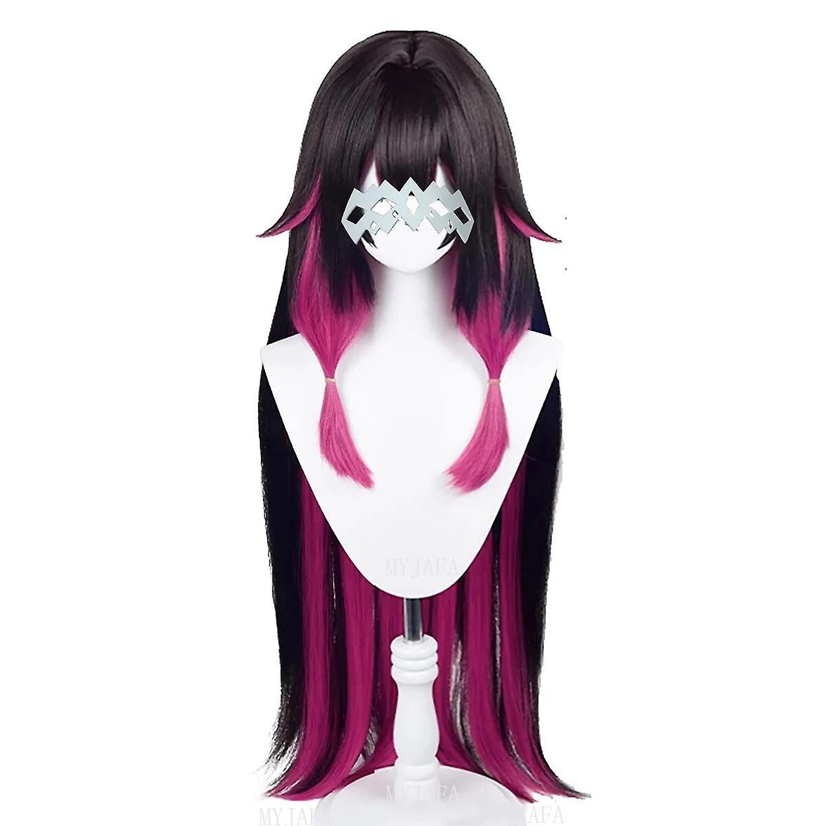 Scitoo Genshin Impact Columbina Cosplay Wig Damselette Colombina Fatui 105cm Heat Resistant Synthetic Hair Wigs + Headwear + Mask wig and mask One ...