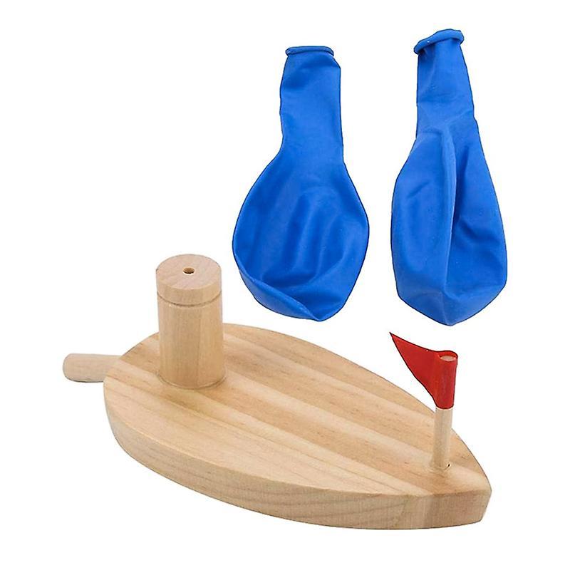 Fisheraw Wood Balloon Boat Floating Water Bath Playing Toy Kids Birthday Gift Desk Decor