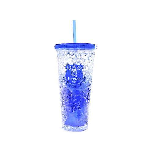 Everton FC Crest 600ml Freezer Cup With Straw Blue One Size