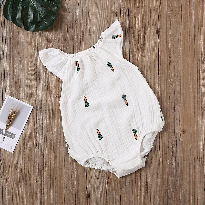 Slowmoose Baby Romper, Cotton Newborn Sleeveless Jumpsuit 18M