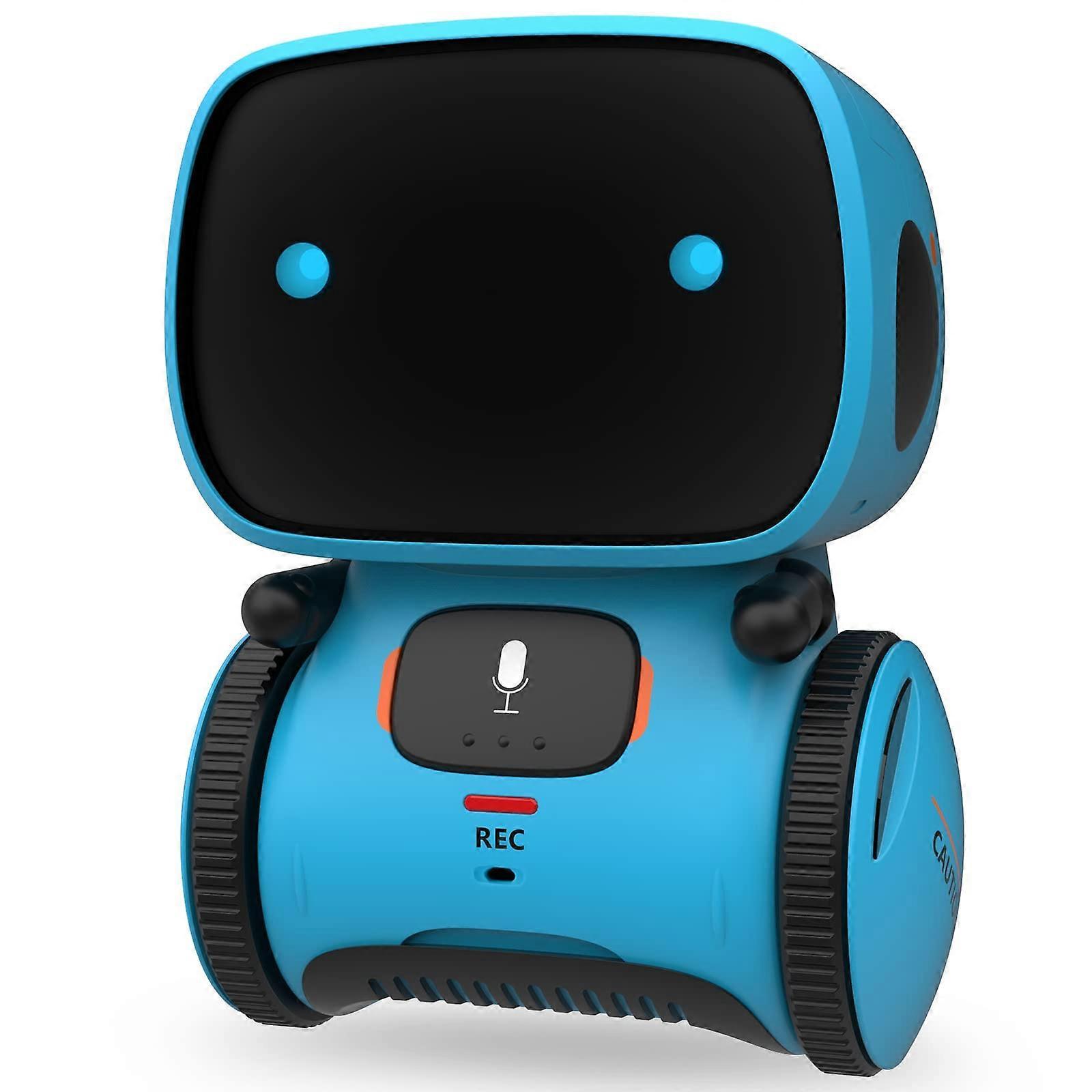 Denuotop Kids Robot Toy, Interactive Smart Talking Robot With Voice Controlled Touch Sensor Speech Recognition, Birthday Gifts Blue