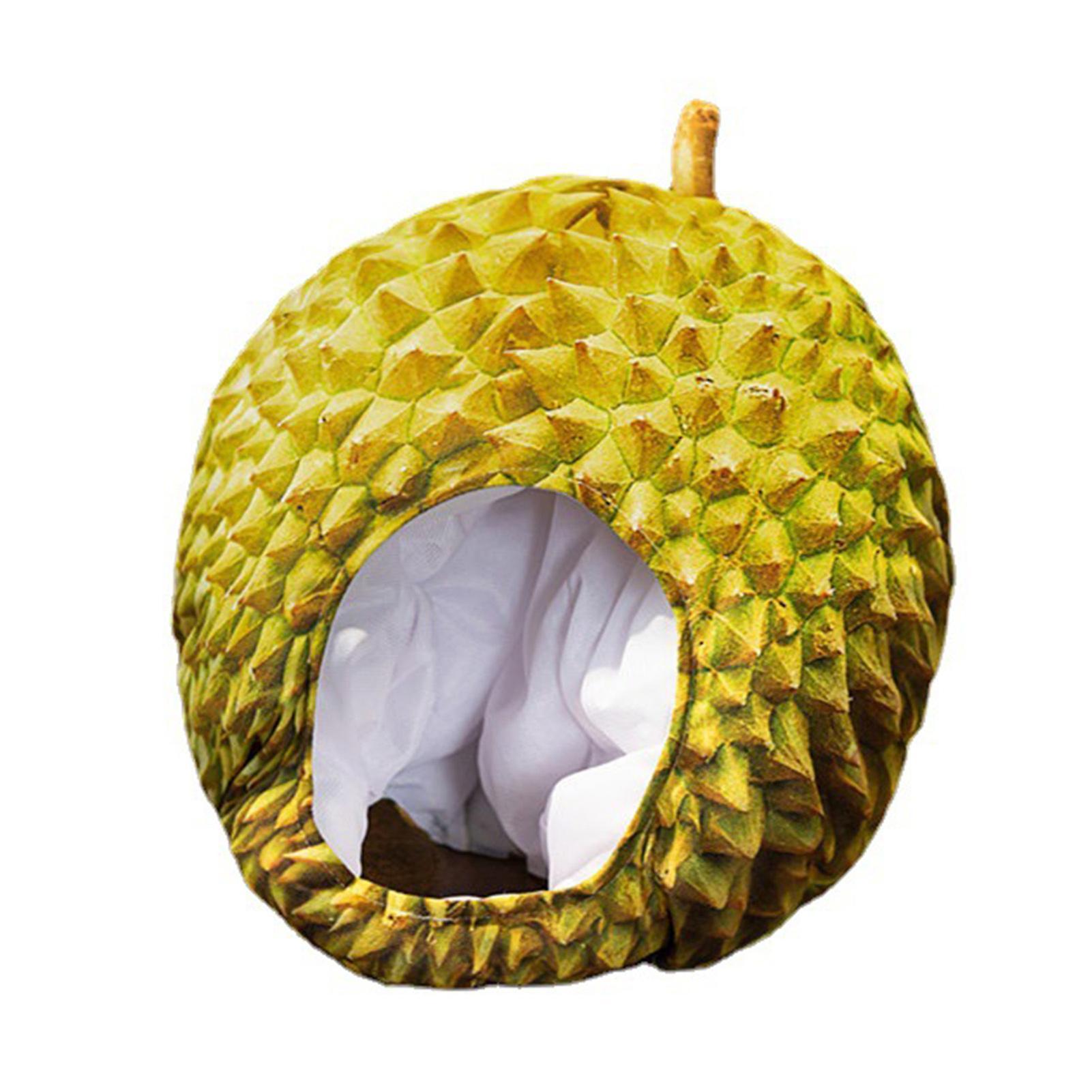 Yamaler Fruit Headgear Simulation Durian Hat Cute Funny Cross-dressing Headwear Decorative Selfie Props Cartoon Plush Hat