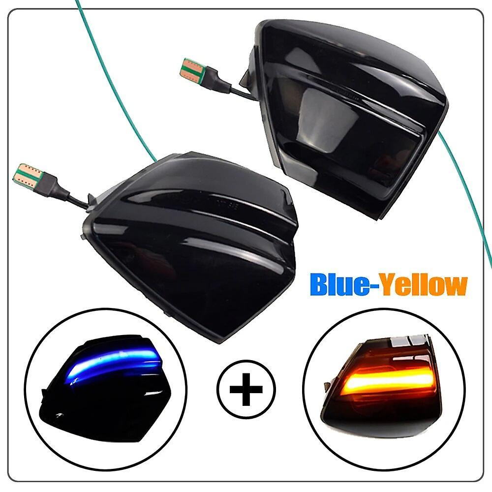 Cciyu Pair For Ford Kuga 1 Galaxy C-max 2 S-max Led Dynamic Turn Signal Light Door Wing Mirror Blinker Indicator Lamp Repeater Blue-Yellow