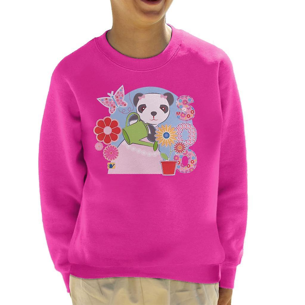 Sooty Soo Watering Flowers Kid's Sweatshirt Hot Pink X-Large (12-13 yrs)