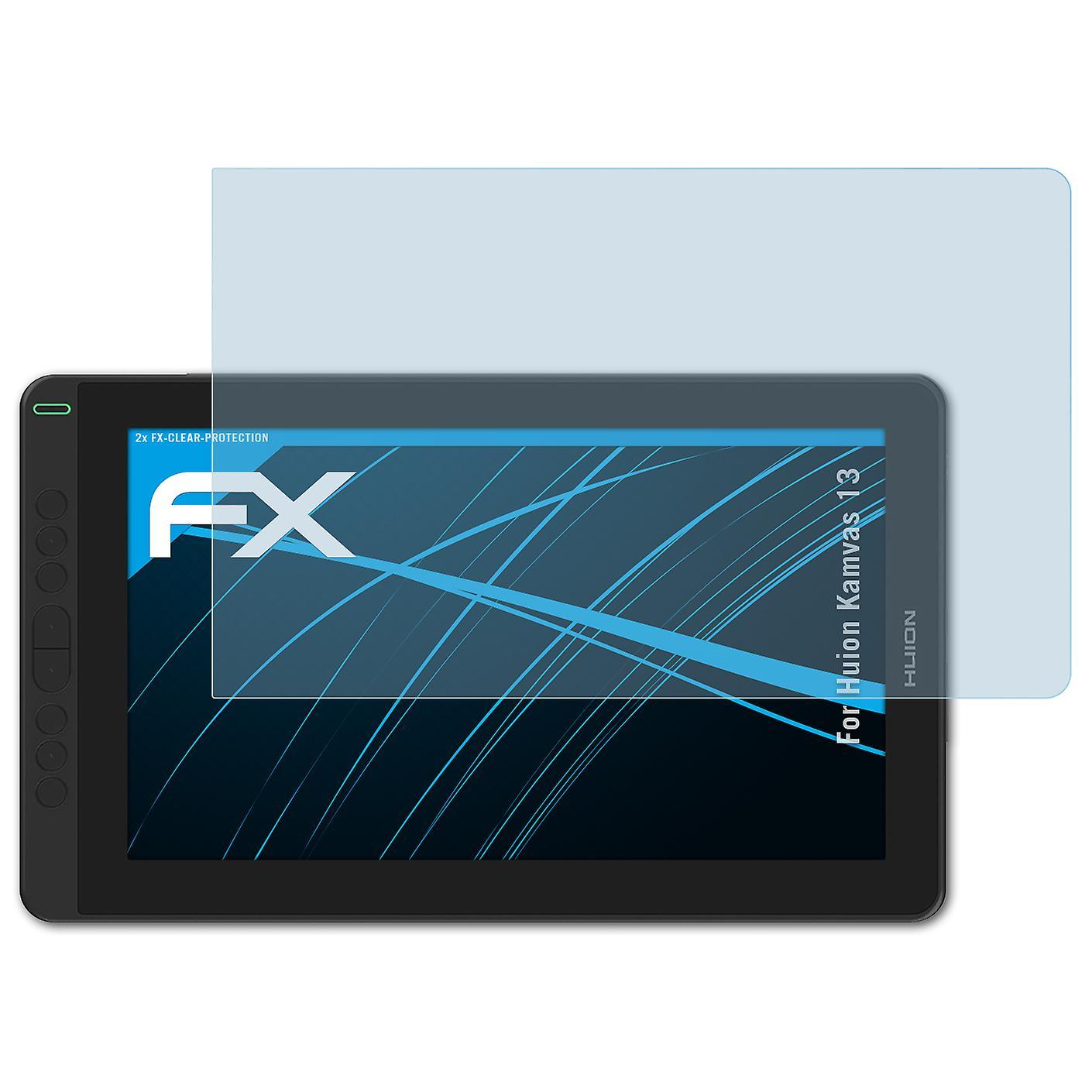 atFoliX 2x protective film compatible with Huion Kamvas 13 screen protector clear 01 FX-CLEAR