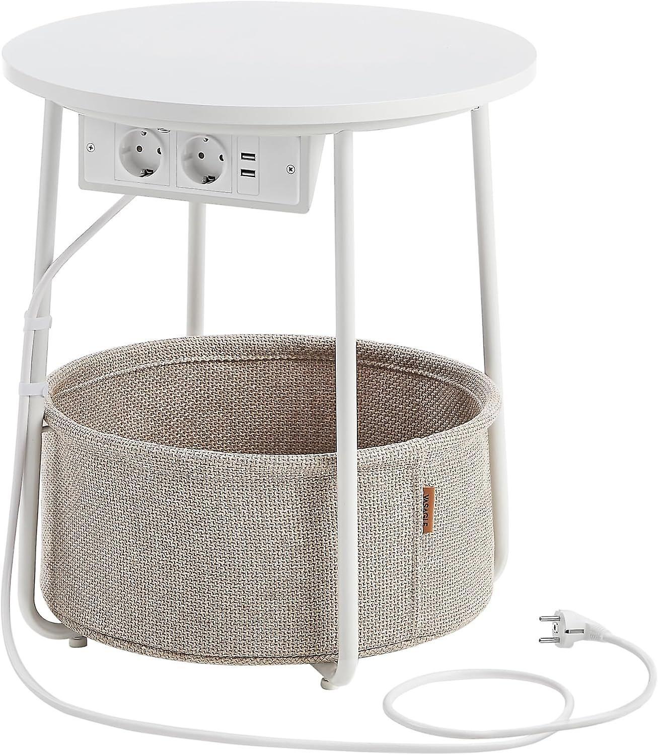 Pricenet Quick Assembly Round Side Table With Storage Basket