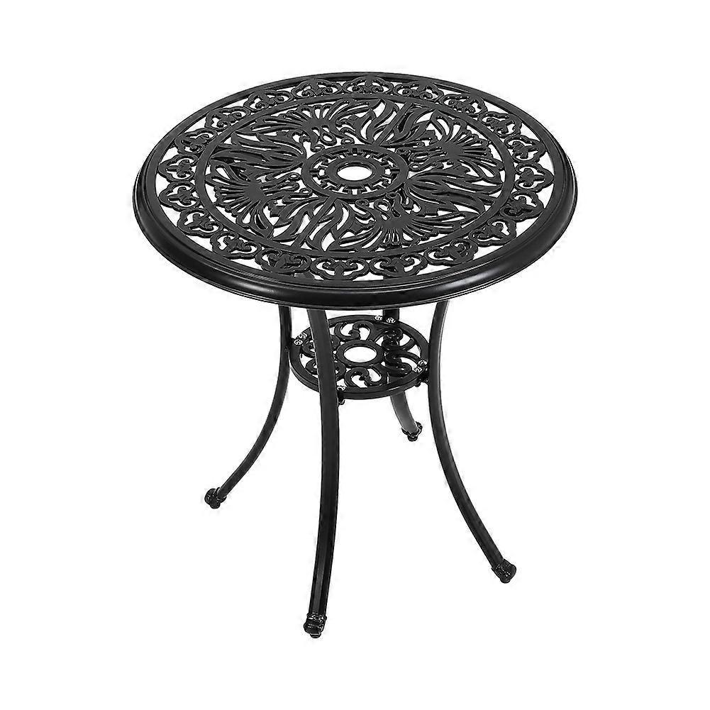 Living And Home Round Patio Dining Table with Umbrella Hole