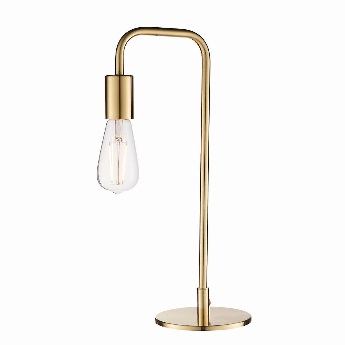 Rubens 1 Light Table Lamp Satin Brushed Gold Plate E27