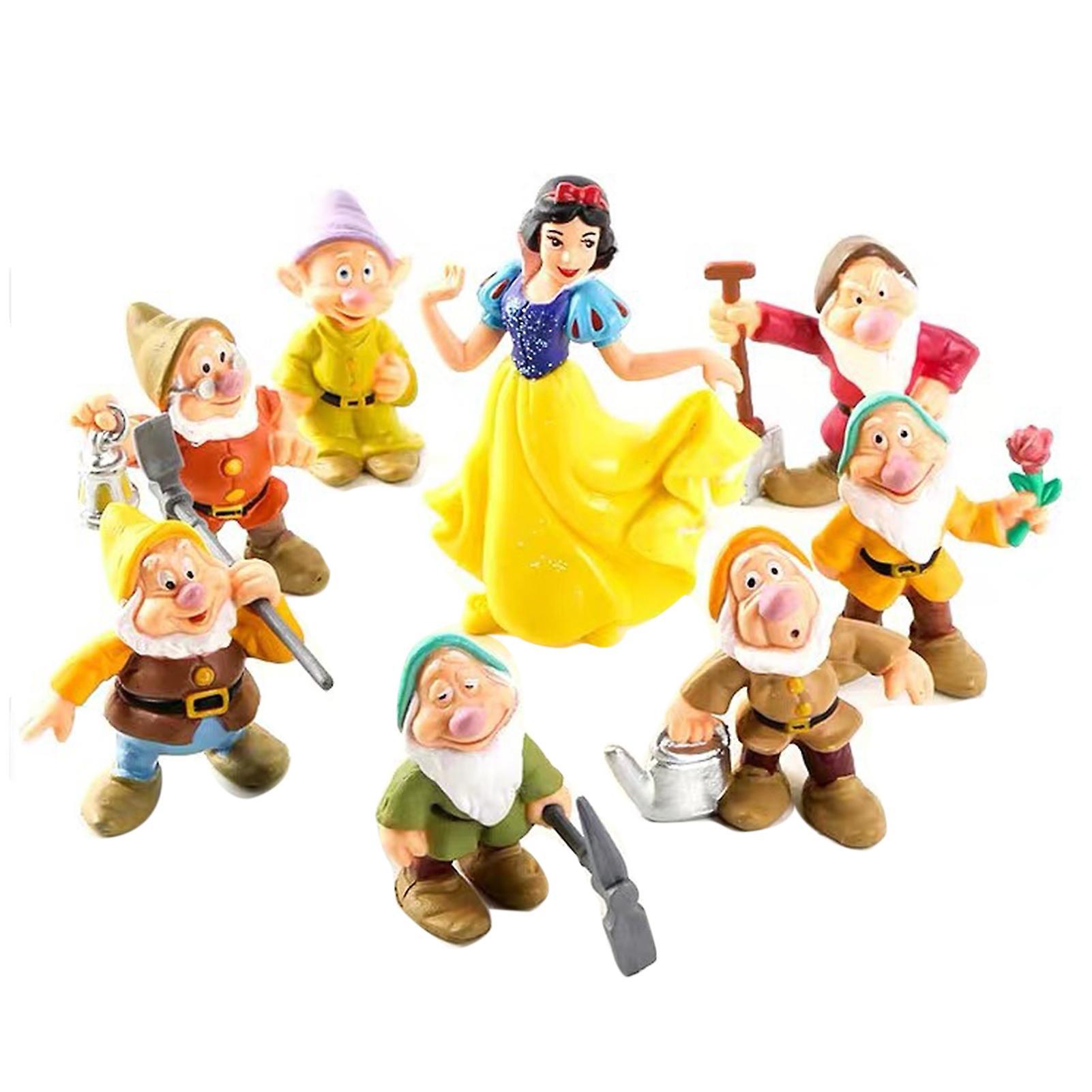 Remorui 8Pcs/Set Snow White Seven Dwarfs Figures Model  Toys Ornaments Home Decoration A