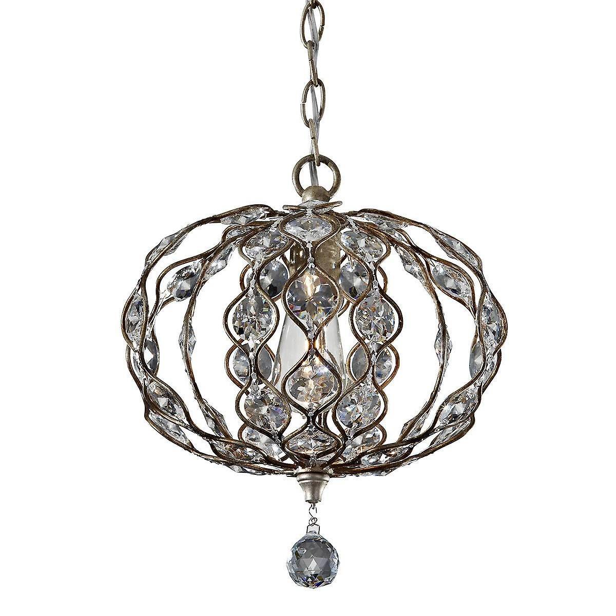 Elstead Lighting Leila 1 Light Ceiling Pendant Polished Silver, E27