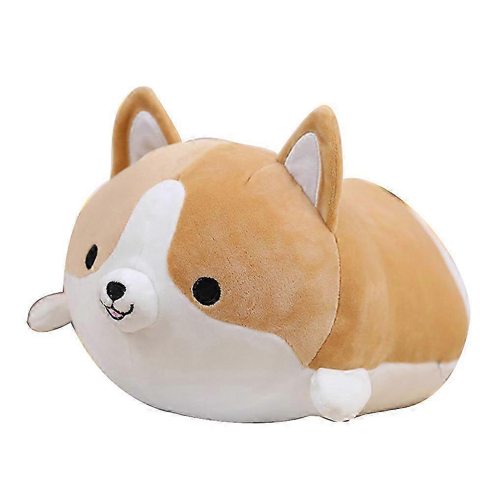 Hislaves Cute Corgi Dog Plush Toy Stuffed Doll Soft Cartoon Animal Pillow Christmas Gift Brown 35cm