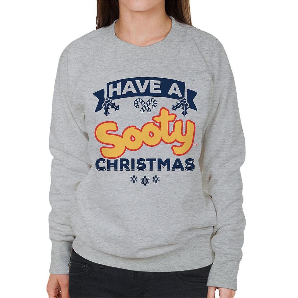 Sooty Christmas Have A Sooty Christmas Blue Banner Design Women's Sweatshirt Heather Grey XX-Large