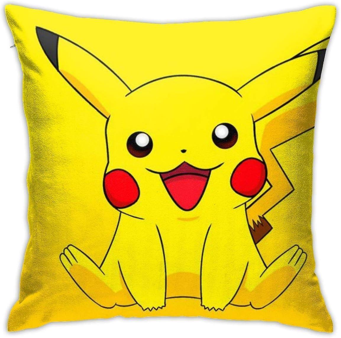 Kerota Cute Poke-mon Pika-chu Cotton Pillow Throw Cushion Cover Case Home Decoration 45x45cm(18"x18") -pl5863