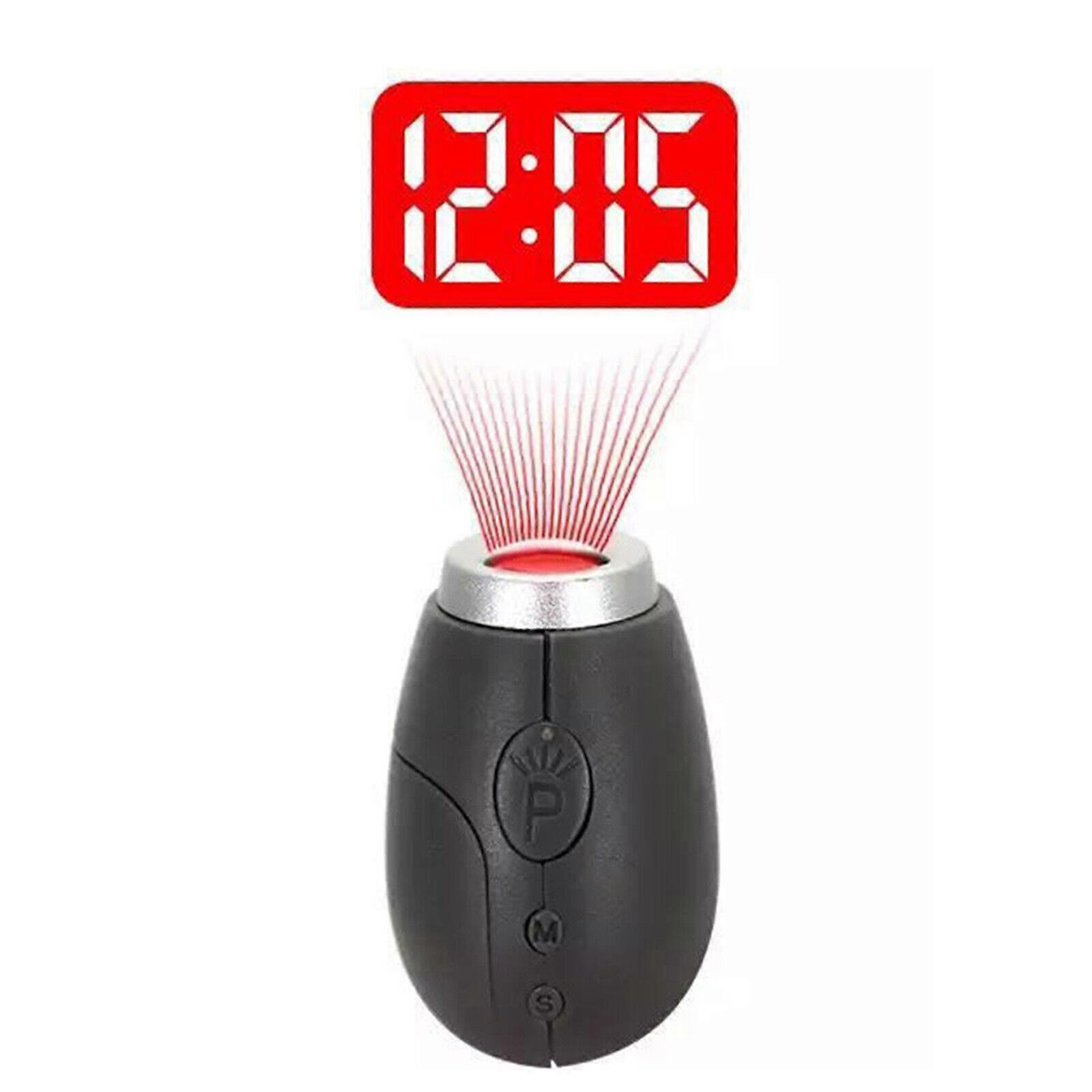 Unbrand LCD Voice Talking LED Digital Projection Temperature Time Alarm Clock Projector Fg Black