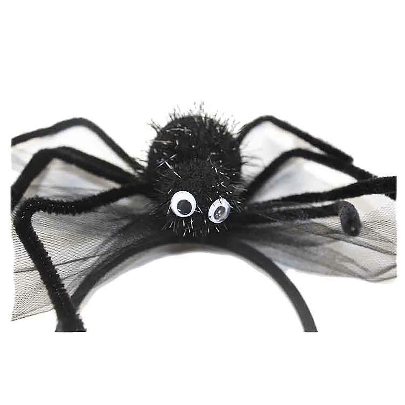 Flye Halloween Headband Festive Party Ball Spider Headband Black Plush Tricky