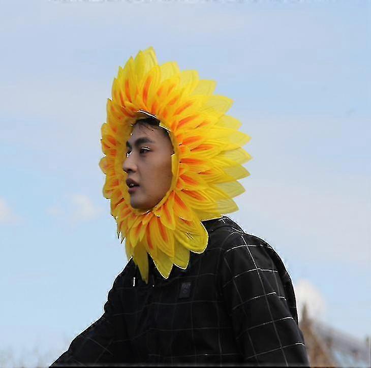 Lycxames Sunflower Headdress, Funny Performance Prop Hat Cover Suitable For Dance Party Holiday Games 45cm