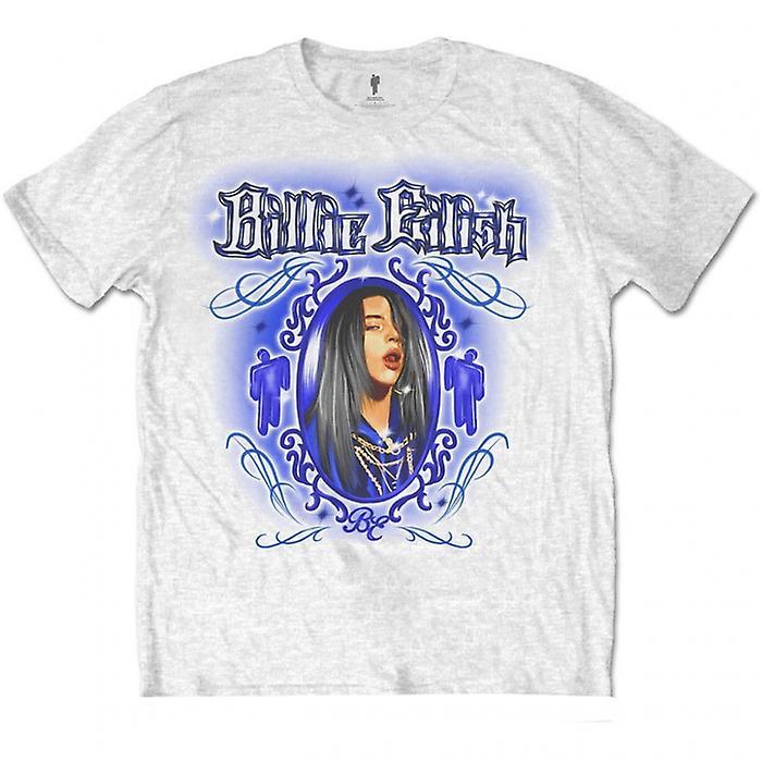 Billie Eilish Unisex Adult Airbrush Photograph Cotton T-Shirt White S