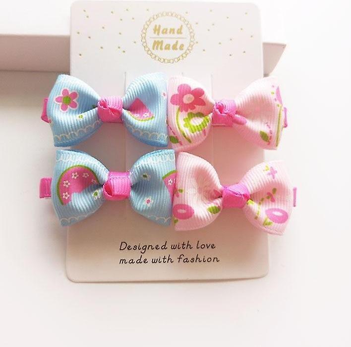 Slowmoose Cute Hair Clip Accessories, Headwear Baby Ribbon Bow Hairpins Full Cover Clips Set-C