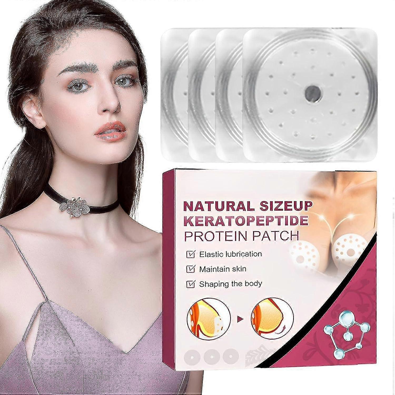 Zhiyi Breast Enhancement Patches, Keratopeptide Protein Breast Enlargement Firming Pad, 4 Pcs For Saggy Breasts, Promotes Lifting, Push