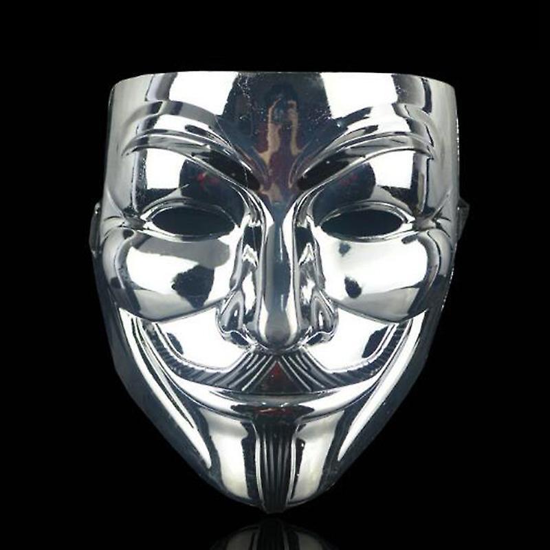 Vicbuy Anonymous Hacker Vendetta Guy V Cosplay Mask Halloween Party Masks Silver