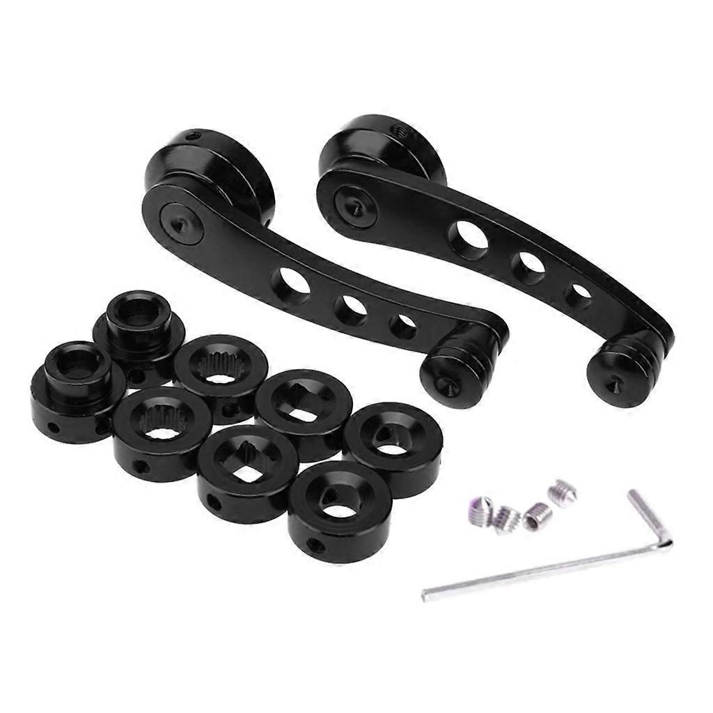 unbrand 2Pcs Universal Car Billet Aluminum Window Glass Crank Handle Closer Winder Truck Black