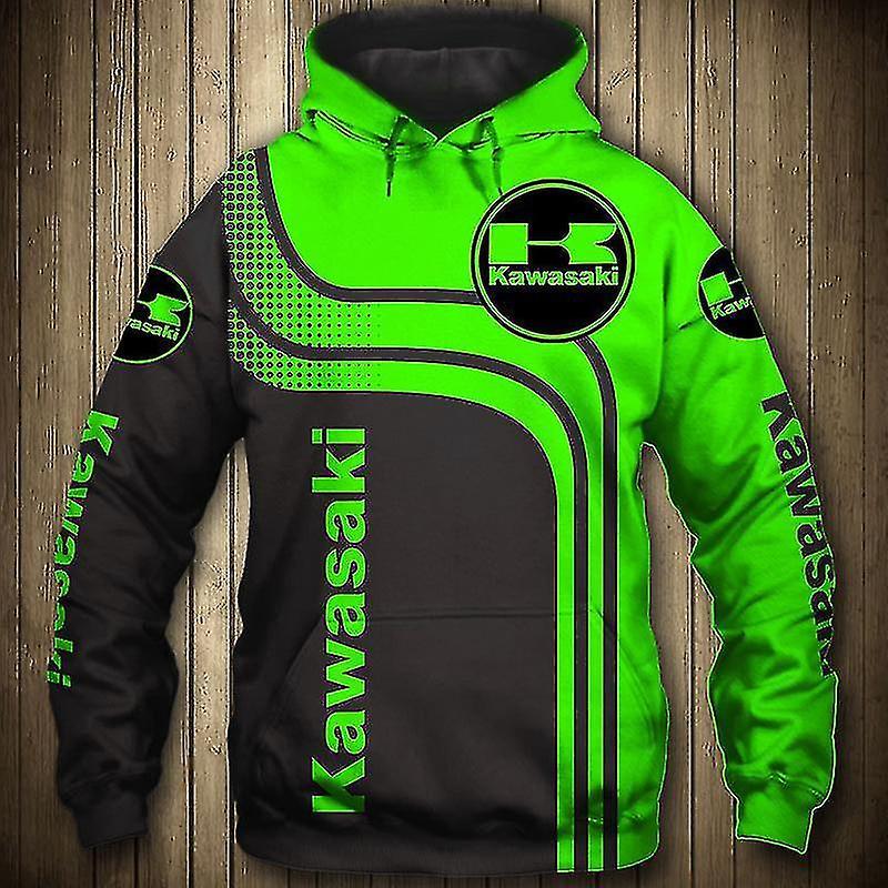 Sunshine For New Fashion Kawasaki Logo Hoodie 3d Digital Printing Men"s Sportswear Harajuku Casual Jacket Motorcycle Clothing Zipper Gree