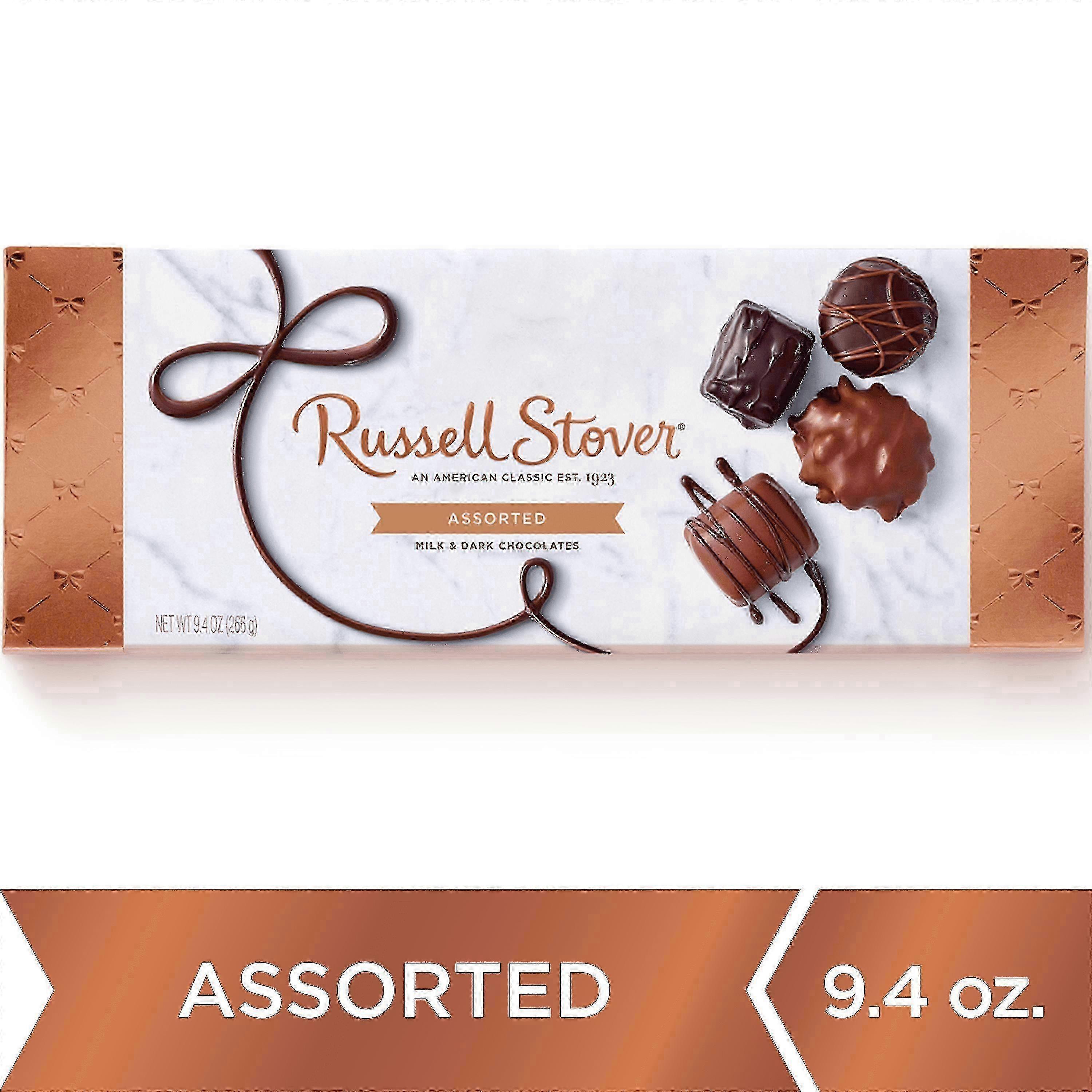 Russell Stover Assorted Milk & Dark Chocolates, Chocolate Gift Box, 9.4 Oz