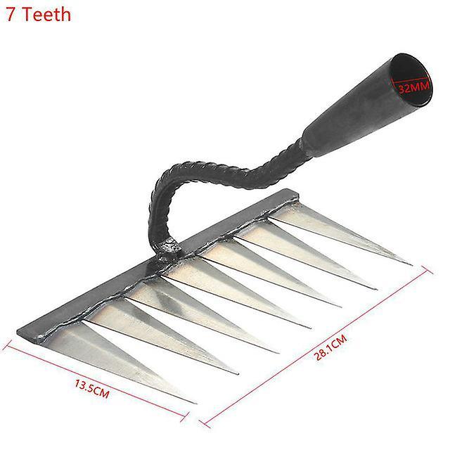 mickcara 4/5/6/7 Teeth multifunctional weeding hoe rake gardening lawn rake grasping raking loosening soil garden agricultural farm