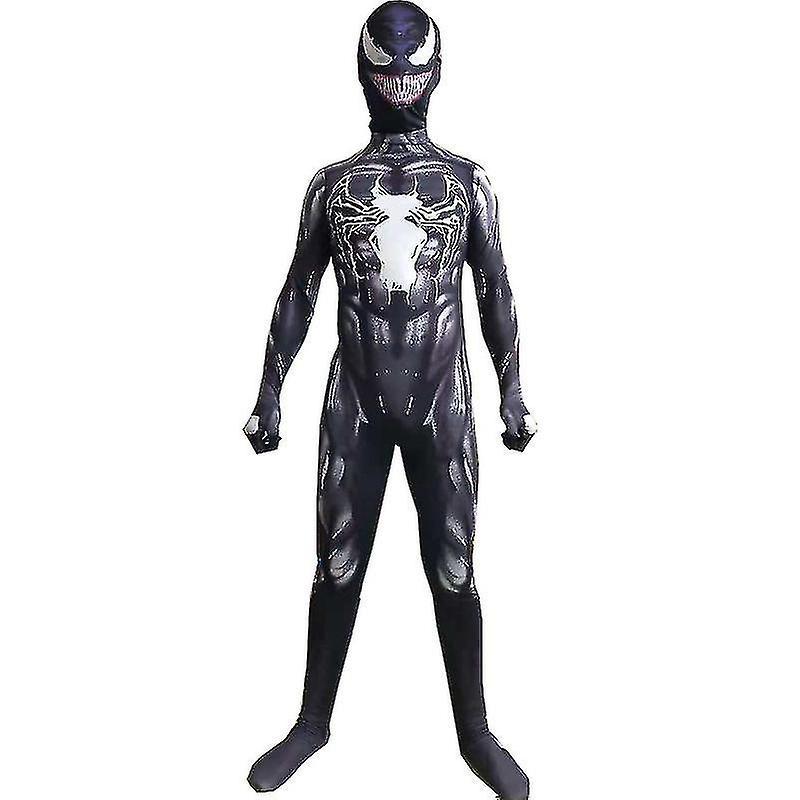 Santic Carnival 2024kids Venom Character Cosplay Jumpsuit Full Head Cover Costume Halloween 13-14 Years