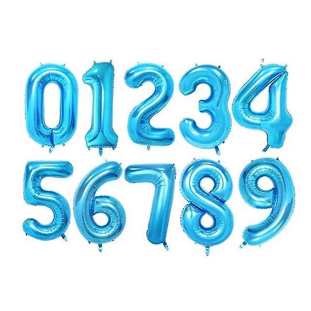 Slowmoose Helium Aluminum Foil, Number Balloons For Wedding, Birthday Party  Decorations Blue 30inch / 2