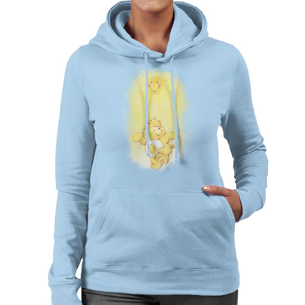 Care Bears Funshine Bear Dancing In The Sun Women's Hooded Sweatshirt Sky Blue Small