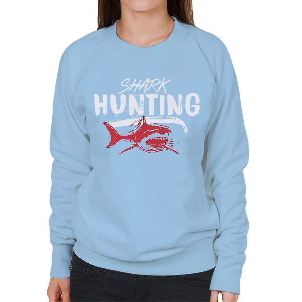 Jaws Shark Hunting Women's Sweatshirt Sky Blue Large