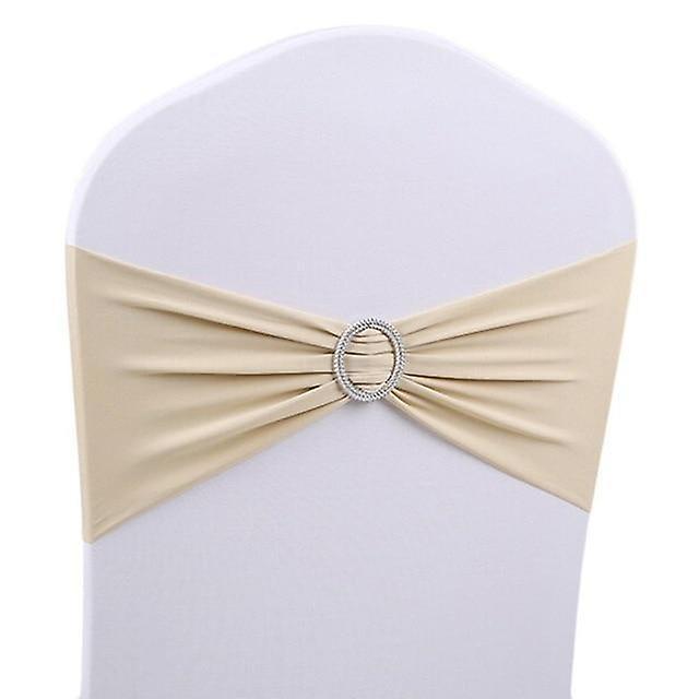 Slowmoose Sash Bands And Elastic Bows Chair Cover Champagne