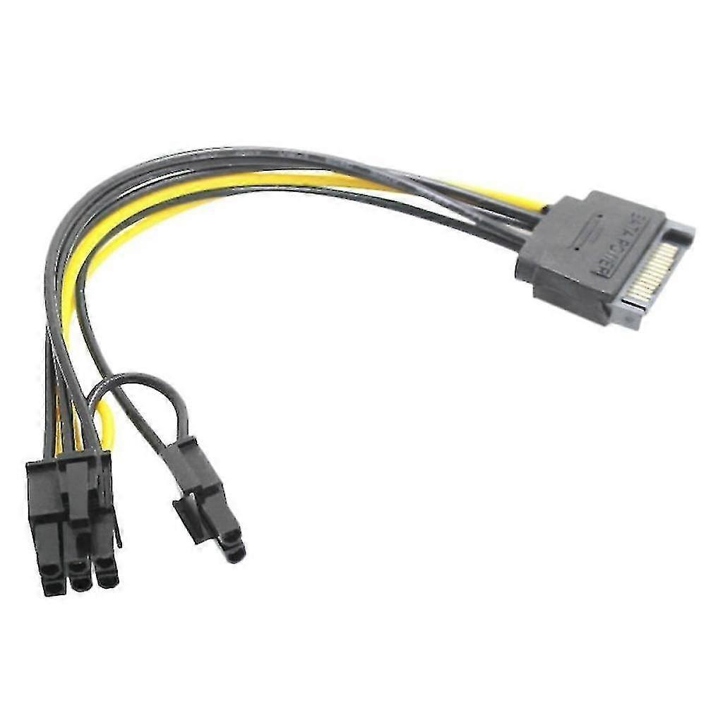 Elrachen 15pin Sata Male To 8pin(6+2) Pci-e Power Supply Cable Sata Cable 15-pin To 8 Pin Cable 18awg Wire F