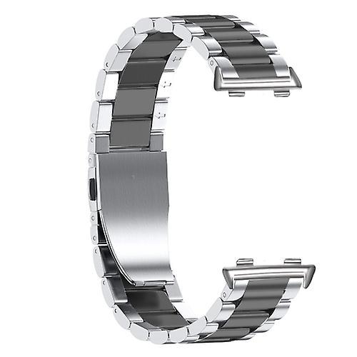 Watch Parts For Oppo Watch 41mm Three-beads Steel Watch Band Silver Black