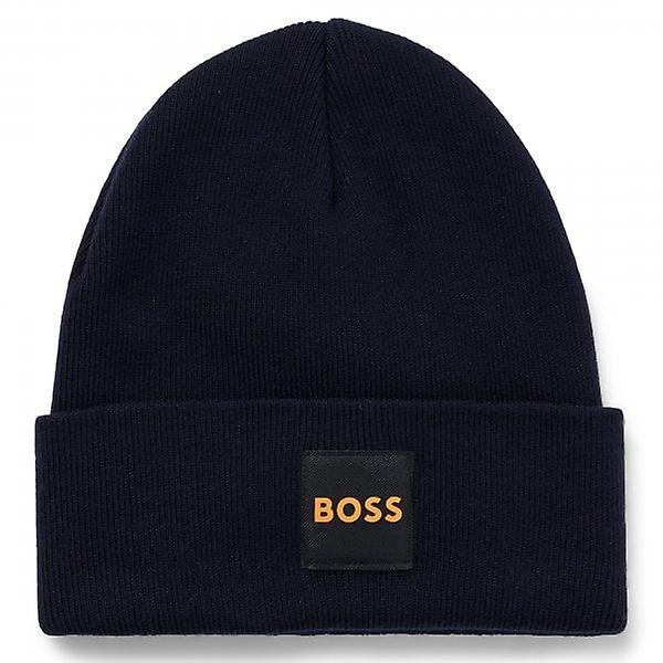 Men's Hugo Boss Fantastico Ribbed Turn Up Beanie Navy 404 50497958 One Size