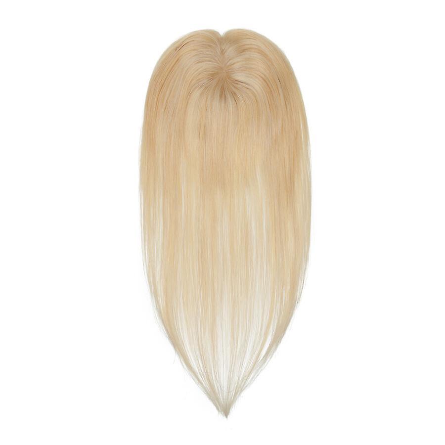 Sego Clip In Human Hair Topper Real Remy Hair Toupee Wig ash & blond 14inch