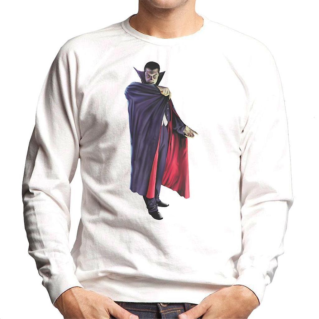 Dracula Cape Pose Men's Sweatshirt White Large